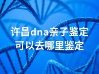 许昌dna亲子鉴定可以去哪里鉴定