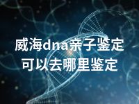 威海dna亲子鉴定可以去哪里鉴定