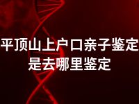 平顶山上户口亲子鉴定是去哪里鉴定