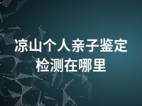 凉山个人亲子鉴定检测在哪里