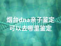 烟台dna亲子鉴定可以去哪里鉴定