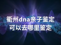 衢州dna亲子鉴定可以去哪里鉴定