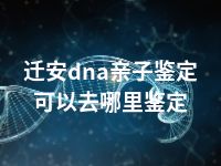 迁安dna亲子鉴定可以去哪里鉴定