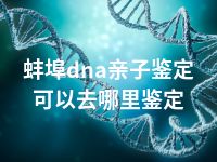 蚌埠dna亲子鉴定可以去哪里鉴定