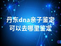 丹东dna亲子鉴定可以去哪里鉴定