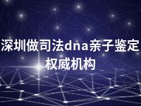 深圳做司法dna亲子鉴定权威机构