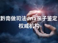 黔南做司法dna亲子鉴定权威机构