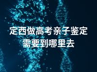 定西做高考亲子鉴定需要到哪里去