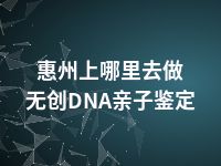 惠州上哪里去做无创DNA亲子鉴定