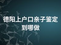 德阳上户口亲子鉴定到哪做