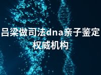 吕梁做司法dna亲子鉴定权威机构