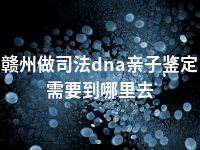 赣州做司法dna亲子鉴定需要到哪里去