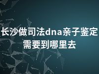 长沙做司法dna亲子鉴定需要到哪里去