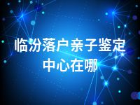 临汾落户亲子鉴定中心在哪