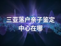 三亚落户亲子鉴定中心在哪