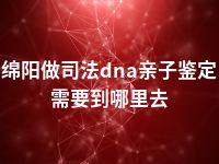 绵阳做司法dna亲子鉴定需要到哪里去