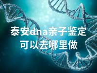 泰安dna亲子鉴定可以去哪里做