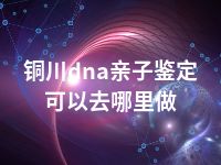 铜川dna亲子鉴定可以去哪里做