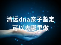 清远dna亲子鉴定可以去哪里做