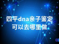 四平dna亲子鉴定可以去哪里做