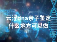 云浮dna亲子鉴定什么地方可以做