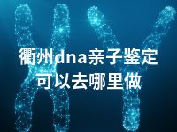 衢州dna亲子鉴定可以去哪里做