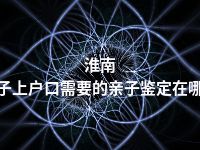 淮南孩子上户口需要的亲子鉴定在哪做