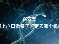 兴安盟小孩上户口做亲子鉴定去哪个机构做