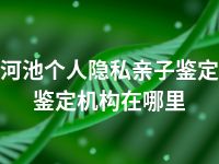 河池个人隐私亲子鉴定鉴定机构在哪里