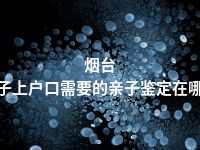 烟台孩子上户口需要的亲子鉴定在哪做