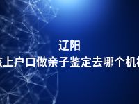 辽阳小孩上户口做亲子鉴定去哪个机构做